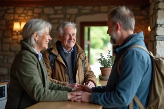 Couple souriant check-in au bedandbreakfast Isle of Man