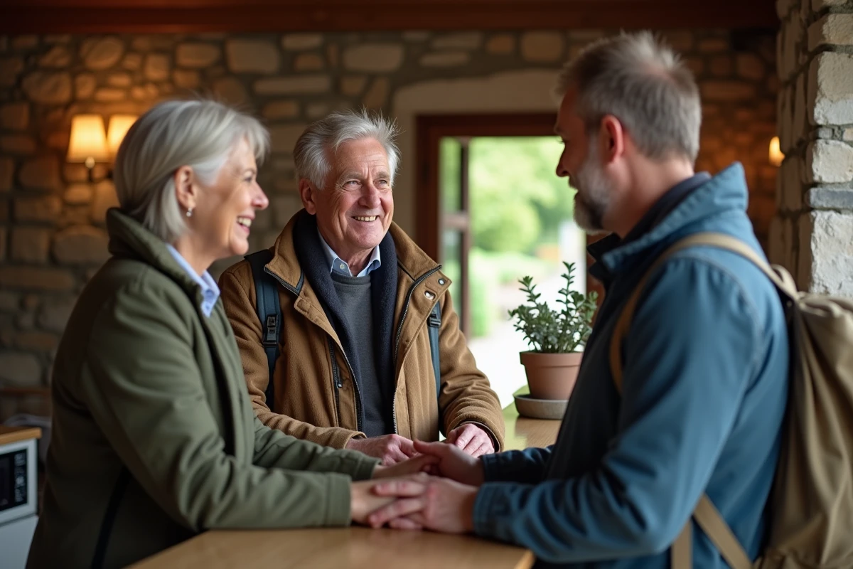 Couple souriant check-in au bedandbreakfast Isle of Man