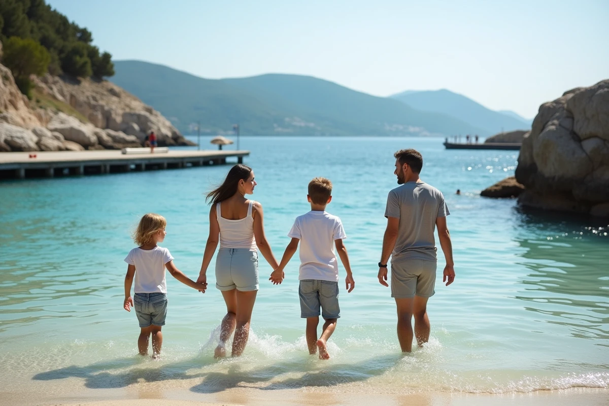 Famille jouant dans l