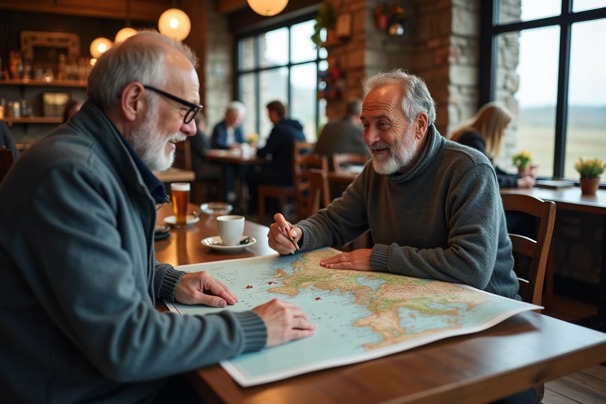 Homme âgé étudiant une carte de l